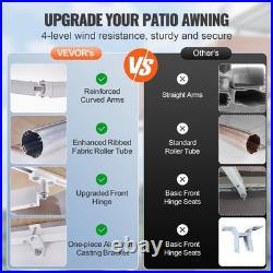 VEVOR Patio Awning Retractable 12'x10' Awning Sunshade Shelter with Crank Handle