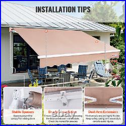 VEVOR Patio Awning Retractable 13'x8' Awning Sunshade Shelter with Crank Handle