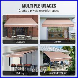 VEVOR Patio Awning Retractable 13'x8' Awning Sunshade Shelter with Crank Handle