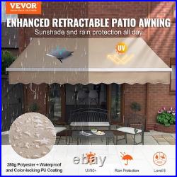 VEVOR Patio Awning Retractable 8' x 7' Awning Sunshade Shelter with Crank Handle