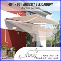 VEVOR Patio Awning Retractable 8' x 7' Awning Sunshade Shelter with Crank Handle