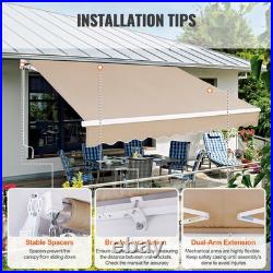 VEVOR Patio Awning Retractable 8' x 7' Awning Sunshade Shelter with Crank Handle