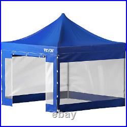 VEVOR Pop Up Canopy 10' x 10' Gazebo Tent with Clear Tarp Sidewalls Blue for Party