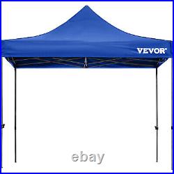VEVOR Pop Up Canopy 10' x 10' Gazebo Tent with Clear Tarp Sidewalls Blue for Party