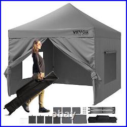 VEVOR Pop Up Canopy Tent Outdoor Gazebo Tent 10x10FT with Sidewalls Dark Gray