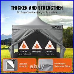 VEVOR Pop Up Canopy Tent Outdoor Gazebo Tent 10x10FT with Sidewalls Dark Gray