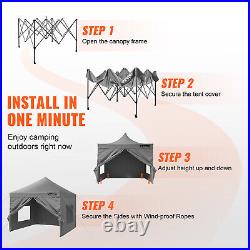 VEVOR Pop Up Canopy Tent Outdoor Gazebo Tent 10x10FT with Sidewalls Dark Gray