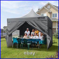 VEVOR Pop Up Canopy Tent Outdoor Gazebo Tent 10x10FT with Sidewalls Dark Gray