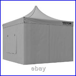 VEVOR Pop Up Canopy Tent Outdoor Gazebo Tent 10x10FT with Sidewalls Dark Gray