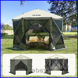 VEVOR Pop Up Gazebo Tent 1010 Patio Camping Canopy 6 Sided Sun Shelter Green