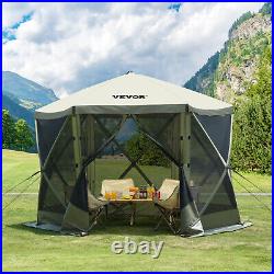 VEVOR Pop Up Gazebo Tent 1010 Patio Camping Canopy 6 Sided Sun Shelter Green