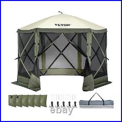 VEVOR Pop Up Gazebo Tent 1010 Patio Camping Canopy 6 Sided Sun Shelter Green