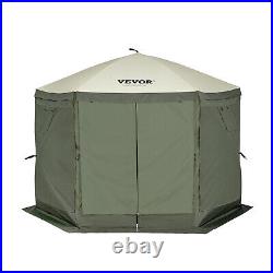 VEVOR Pop Up Gazebo Tent 1010 Patio Camping Canopy 6 Sided Sun Shelter Green