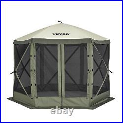 VEVOR Pop Up Gazebo Tent 1010 Patio Camping Canopy 6 Sided Sun Shelter Green