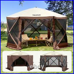 VEVOR Pop Up Gazebo Tent 12.512.5 Patio Camping Canopy 6 Sided Sun Shelter