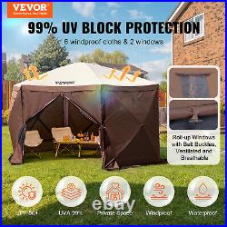 VEVOR Pop Up Gazebo Tent 12.512.5 Patio Camping Canopy 6 Sided Sun Shelter