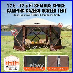 VEVOR Pop Up Gazebo Tent 12.512.5 Patio Camping Canopy 6 Sided Sun Shelter