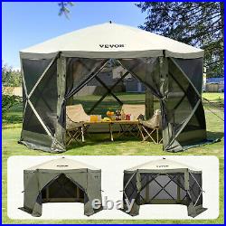 VEVOR Pop Up Gazebo Tent 6 Sided Camping Canopy Sun Shelter Shade Green 1212