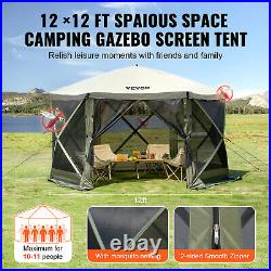 VEVOR Pop Up Gazebo Tent 6 Sided Camping Canopy Sun Shelter Shade Green 1212