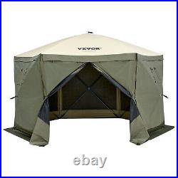 VEVOR Pop Up Gazebo Tent 6 Sided Camping Canopy Sun Shelter Shade Green 1212