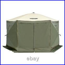 VEVOR Pop Up Gazebo Tent 6 Sided Camping Canopy Sun Shelter Shade Green 1212