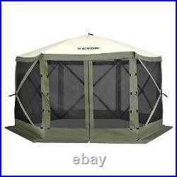 VEVOR Pop Up Gazebo Tent 6 Sided Camping Canopy Sun Shelter Shade Green 1212