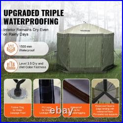 VEVOR Pop Up Gazebo Tent Pop-Up Screen Tent 6 Sided Canopy Sun Shelter Green