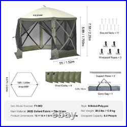 VEVOR Pop Up Gazebo Tent Pop-Up Screen Tent 6 Sided Canopy Sun Shelter Green VEVOR Pop Up Gazebo Tent Pop-Up Screen Tent 6 Sided Canopy Sun Shelter Green
