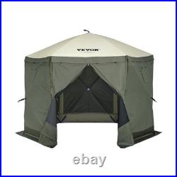 VEVOR Pop Up Gazebo Tent Pop-Up Screen Tent 6 Sided Canopy Sun Shelter Green