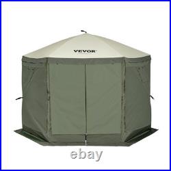 VEVOR Pop Up Gazebo Tent Pop-Up Screen Tent 6 Sided Canopy Sun Shelter Green