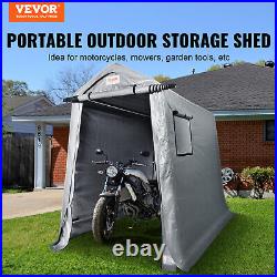 VEVOR Portable Storage Shelter Garage Storage Shed 6 x 8x 7 ft & Zipper Door