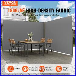 VEVOR Retractable Side Awning 79''x 236'' Patio Screen Fence Divider Fencing