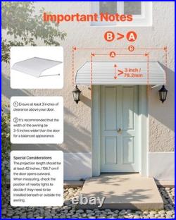 VEVOR Window Awning Door Canopy 48x42 in Aluminum Front Door Awnings Anti-Rust