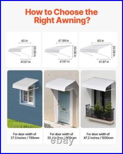 VEVOR Window Awning Door Canopy 48x42 in Aluminum Front Door Awnings Anti-Rust