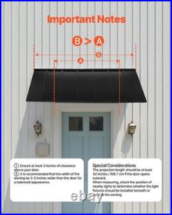 VEVOR Window Awning Door Canopy 80x36 in Outdoor Front Door Awnings Anti-Rust VEVOR Window Awning Door Canopy 80x36 in Outdoor Front Door Awnings Anti-Rust