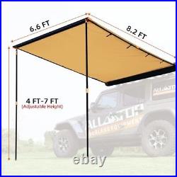 Vehicle Awning 6.6'x8.2' Roof Rack Pull-Out Sun Shade UV50+, Weatherproof 4x4