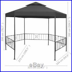 VidaXL Garden Gazebo Anthracite Pivillon Tent Shelter Outdoor Patio Canopy
