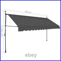VidaXL Manual Retractable Awning with LED 137.8 Anthracite US