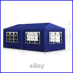 VidaXL Outdoor Party Tent Blue Canopy Gazebo Pavilion Events 6 Walls Garden