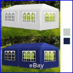 VidaXL Outdoor Party Tent Canopy Pavilion Events 6 Walls Garden Blue/White