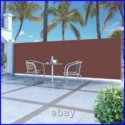 VidaXL Retractable Side Awning 63x196.9 Brown Privacy Screen Shade Blind