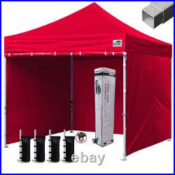 WATERPROOF Commercial 10x10 Red Pop Up Canopy Outdoor Gazebo Tent+ 4 Side Walls
