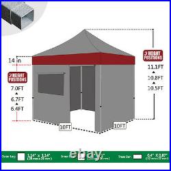 WATERPROOF Commercial 10x10 Red Pop Up Canopy Outdoor Gazebo Tent+ 4 Side Walls