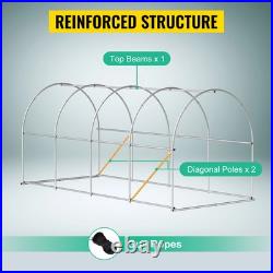 Walk-in Tunnel Galvanized Frame & Waterproof Cover Greenhouses & Cold Frames