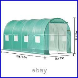 Walk-in Tunnel Galvanized Frame & Waterproof Cover Greenhouses & Cold Frames