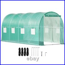Walk-in Tunnel Greenhouse Galvanized Frame Waterproof Cover 15x7x7ft Cold Frames