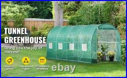 Walk-in Tunnel Greenhouse Galvanized Frame Waterproof Cover 15x7x7ft Cold Frames