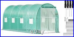 Walk-in Tunnel Greenhouse Galvanized Frame Waterproof Cover 15x7x7ft Cold Frames