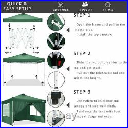 Waterproof 10'x20' Pop up Canopy, Party Wedding Tent Gazebo Pavilion withSidewalls
