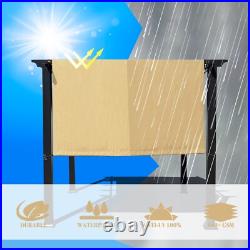 Waterproof Adjustable Pergola Shade Cover withWeighted Metal Rods & Paracord Muddy